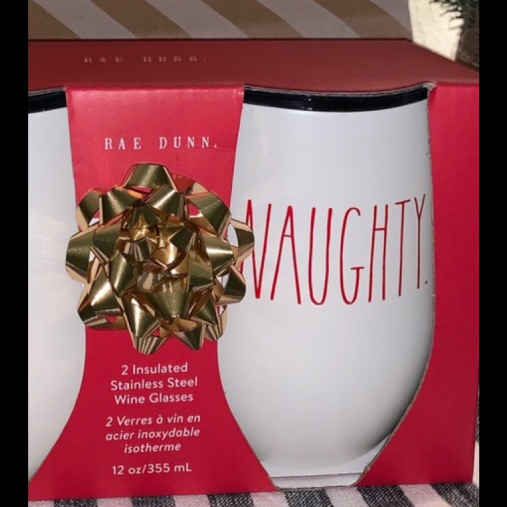 TWO Rae Dunn insulated wine glass. Stays cold
